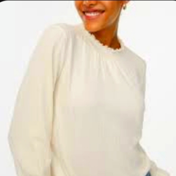 J.Crew ruffleneck top cream 3X NWT - Picture 2 of 6